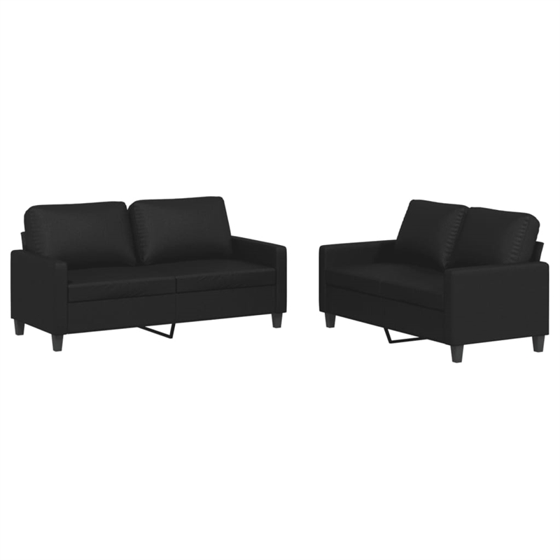 Bowery Hill Modern / Contemporary Fabric Sofa Set in Black Finish