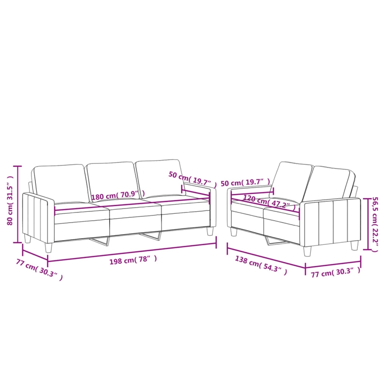 Bowery Hill Modern / Contemporary Fabric Sofa Set in Black Finish