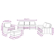 Bowery Hill 4 Piece Sofa Set with Cushions in Dark Gray Fabric