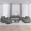 Bowery Hill 4 Piece Sofa Set with Cushions in Dark Gray Fabric