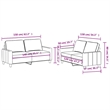 Bowery Hill Contemporary Metal Sofa Set in Dark Grey Polyester Fabric