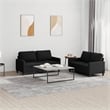 Bowery Hill Contemporary Metal Sofa Set in Black Fabric Polyester