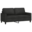 Bowery Hill Contemporary Metal Sofa Set in Black Fabric Polyester