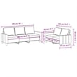 Bowery Hill Contemporary Metal Sofa Set in Black Fabric Polyester