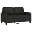 Bowery Hill Contemporary Metal Sofa Set in Black Fabric Polyester