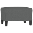 Bowery Hill 3 Piece Sofa Set with Cushions in Dark Gray Fabric
