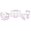Bowery Hill Contemporary Metal Sofa Set in Dark Grey Polyester Fabric