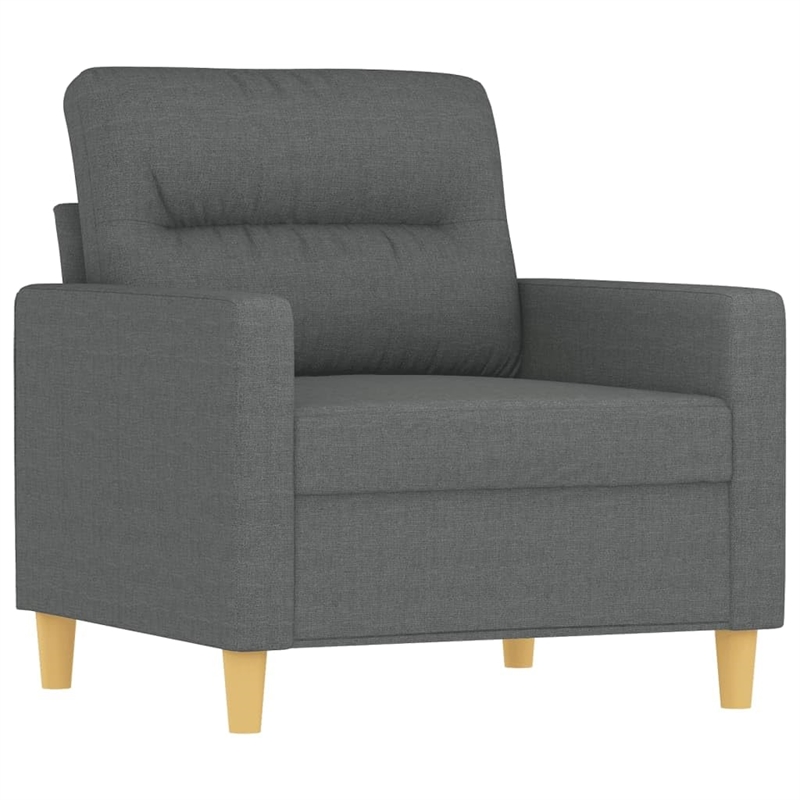 Bowery Hill Contemporary Metal Sofa Set in Dark Grey Polyester Fabric