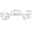 Bowery Hill Contemporary Metal Sofa Set in Dark Grey Polyester Fabric
