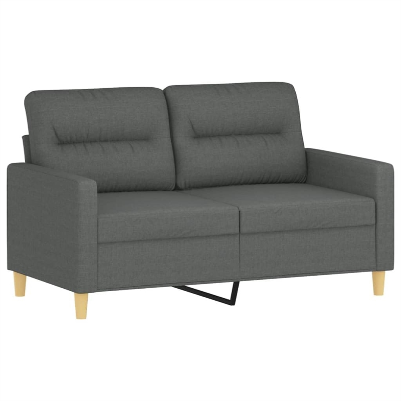 Bowery Hill 2-Seater Metal Sofa Set in Dark Grey Polyester Fabric