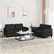 Bowery Hill Modern / Contemporary Fabric Sofa Set in Black Finish