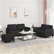 Bowery Hill Contemporary Faux Leather Sofa Set in Black Finish