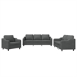 Bowery Hill Contemporary Large Sofa Set in Dark Grey Finish Fabric