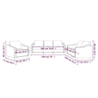 Bowery Hill Contemporary Large Sofa Set in Dark Grey Finish Fabric