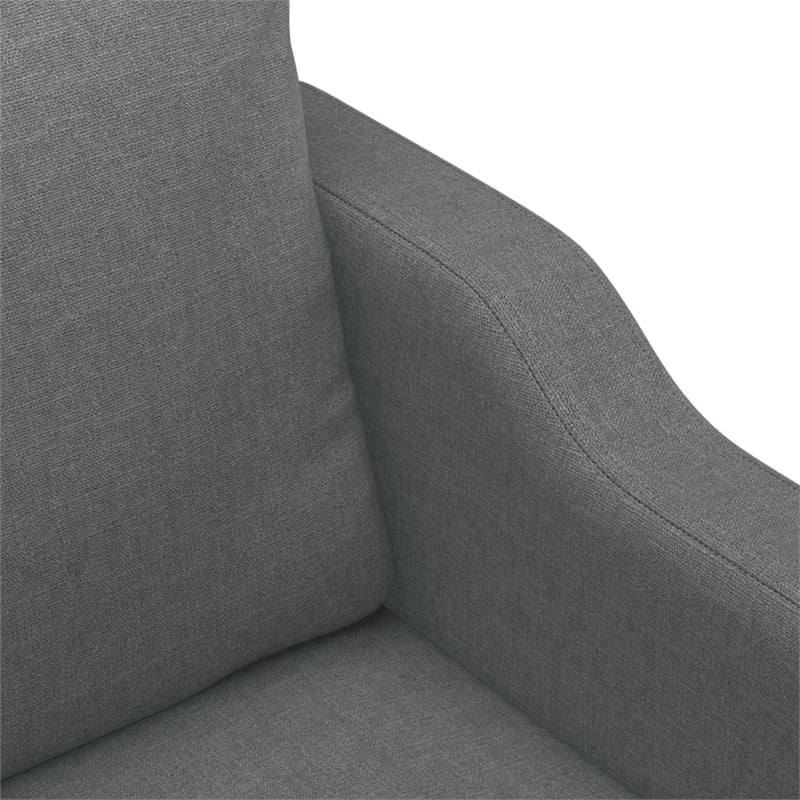 Bowery Hill Contemporary Metal Large Sofa Set in Dark Grey Fabric
