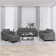 Bowery Hill Contemporary Metal Large Sofa Set in Dark Grey Fabric