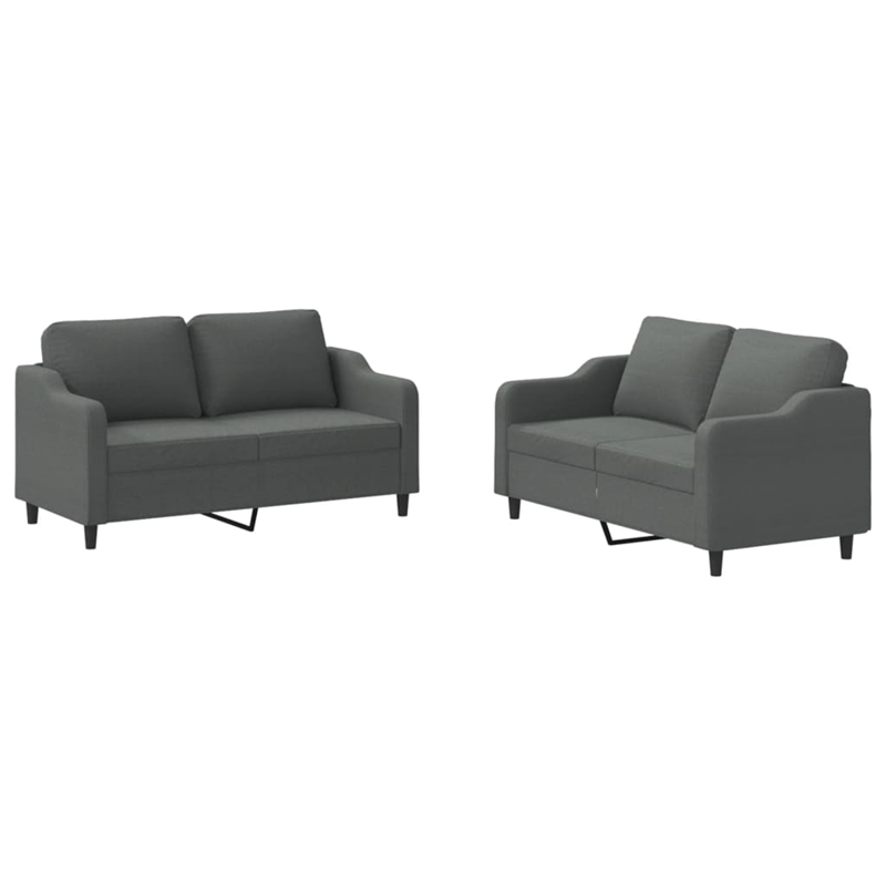 Bowery Hill Contemporary Fabric Sofa Set in Dark Gray Finish