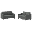 Bowery Hill Contemporary Fabric Sofa Set in Dark Gray Finish
