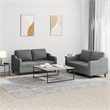 Bowery Hill Contemporary Fabric Sofa Set in Dark Gray Finish