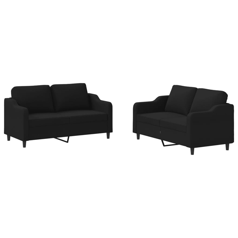 Bowery Hill Modern / Contemporary Sofa Set in Black Finish Fabric