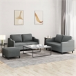 Bowery Hill Contemporary Fabric Sofa Set in Dark Gray Fabric