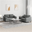 Bowery Hill Contemporary Metal Sofa Set in Dark Grey Polyester Fabric