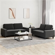 Bowery Hill Contemporary Fabric Sofa Set in Black Finish Fabric