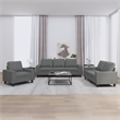 Bowery Hill Contemporary Metal Sofa Set in Dark Grey Polyester Fabric