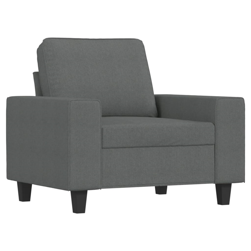 Bowery Hill Contemporary Metal Sofa Set in Dark Grey Polyester Fabric