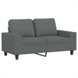 Bowery Hill Contemporary Metal Sofa Set in Dark Grey Polyester Fabric