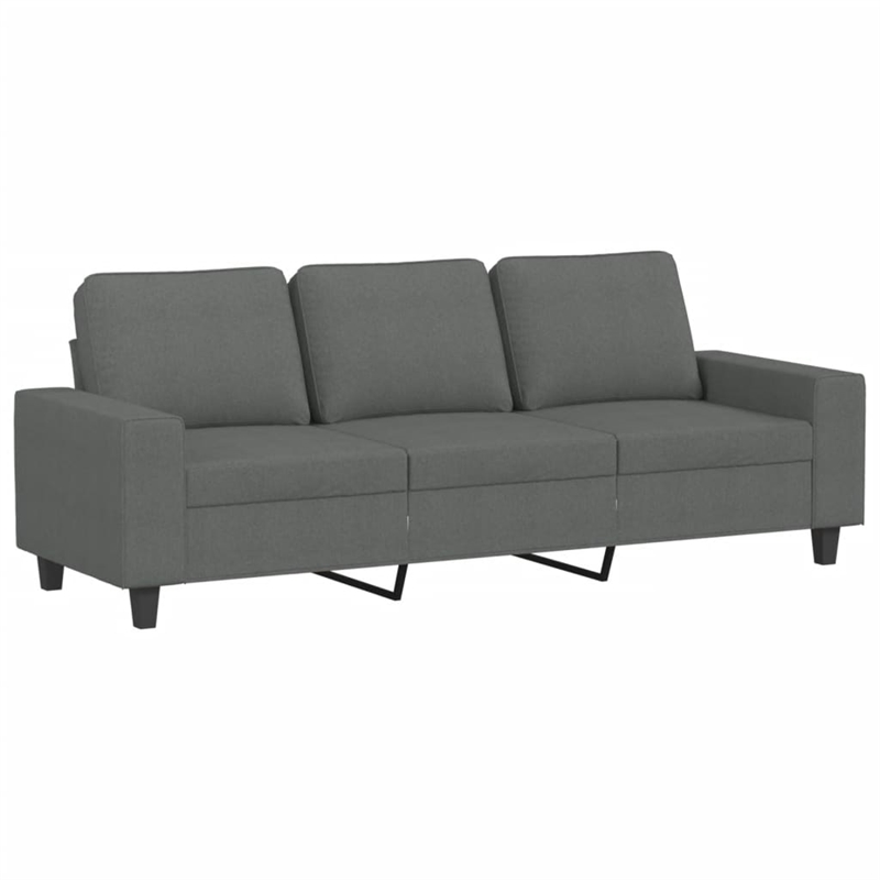 Bowery Hill Contemporary Metal Sofa Set in Dark Grey Polyester Fabric