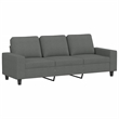 Bowery Hill Contemporary Metal Sofa Set in Dark Grey Polyester Fabric