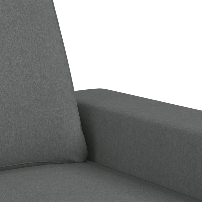 Bowery Hill Contemporary Metal Sofa Set in Dark Grey Polyester Fabric