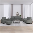 Bowery Hill Contemporary Metal Sofa Set in Dark Grey Polyester Fabric