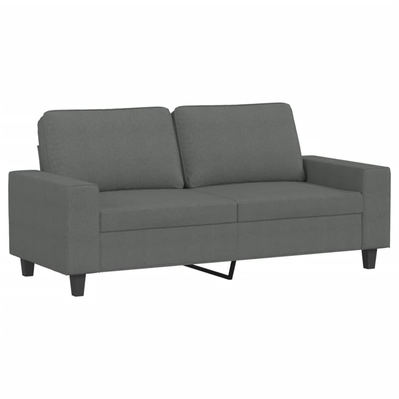 Bowery Hill Contemporary 2 Piece 2 Seater Sofa Set in Dark Gray