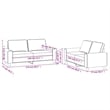 Bowery Hill Contemporary 2 Piece 2 Seater Sofa Set in Dark Gray
