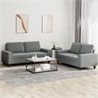 Bowery Hill Contemporary 2 Piece 2 Seater Sofa Set in Dark Gray