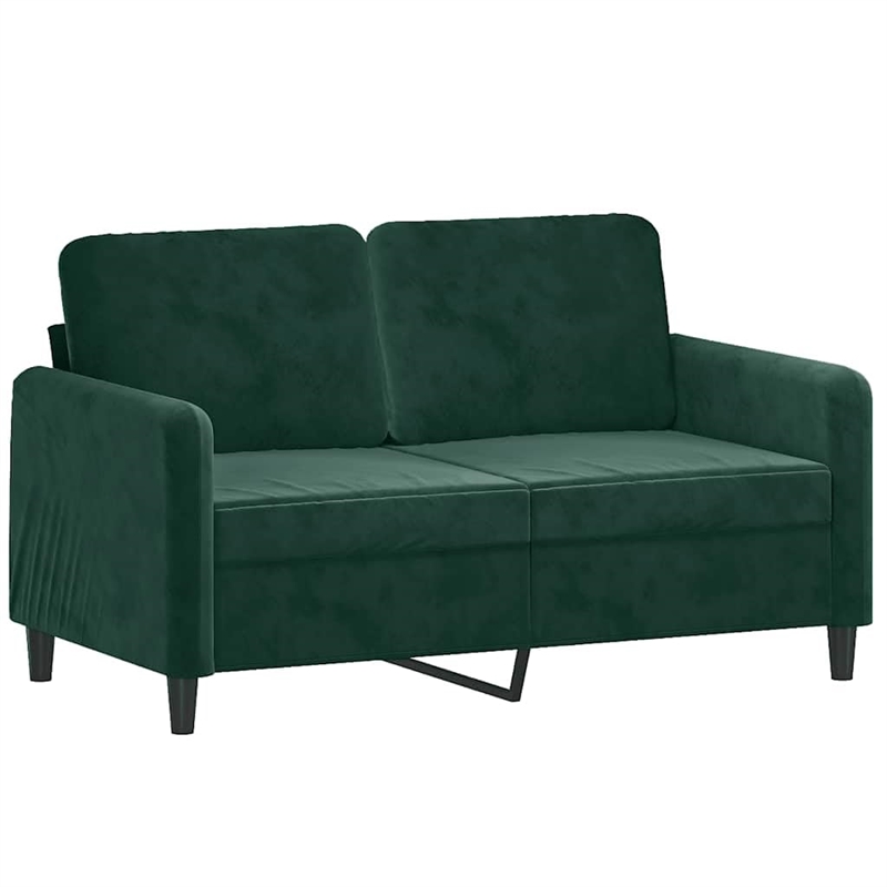 Bowery Hill Contemporary Velvet Sofa Set in Dark Green Finish