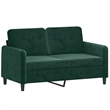 Bowery Hill Contemporary Velvet Sofa Set in Dark Green Finish