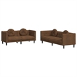Bowery Hill Modern / Contemporary Sofa Set in Brown Finish Velvet