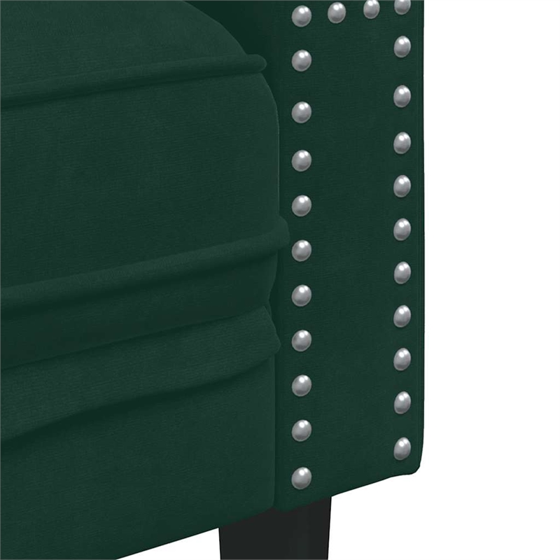 Bowery Hill 3-Seater Chesterfield Sofa Set in Dark Green Velvet