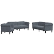 Bowery Hill Contemporary Wooden Sofa Set in Dark Green Polyester