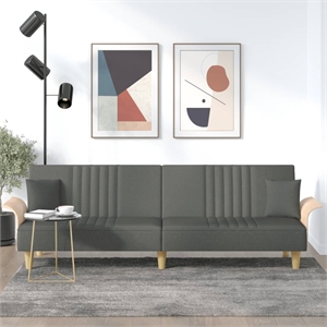 Bowery Hill Contemporary Full Sofa Bed in Dark Grey Finish Fabric