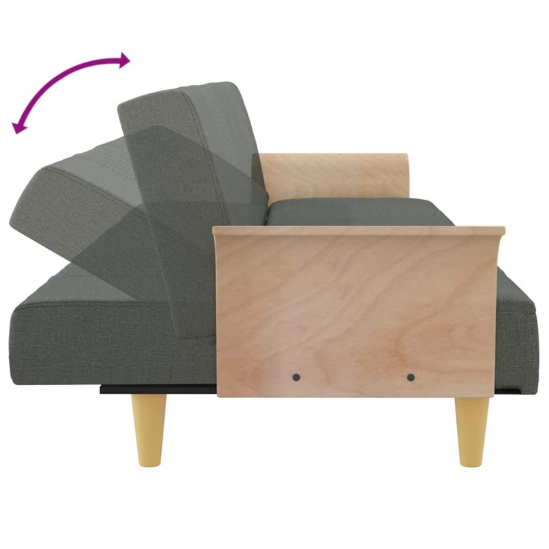 Bowery Hill Contemporary Full Sofa Bed in Dark Grey Finish Fabric