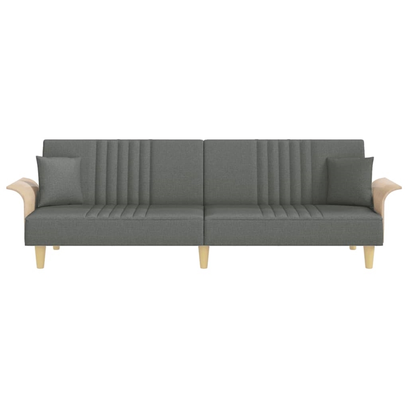 Bowery Hill Contemporary Full Sofa Bed in Dark Grey Finish Fabric