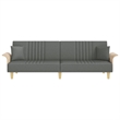 Bowery Hill Contemporary Full Sofa Bed in Dark Grey Finish Fabric
