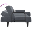 Bowery Hill Contemporary Large Sofa Bed in Dark Grey Finish Velvet