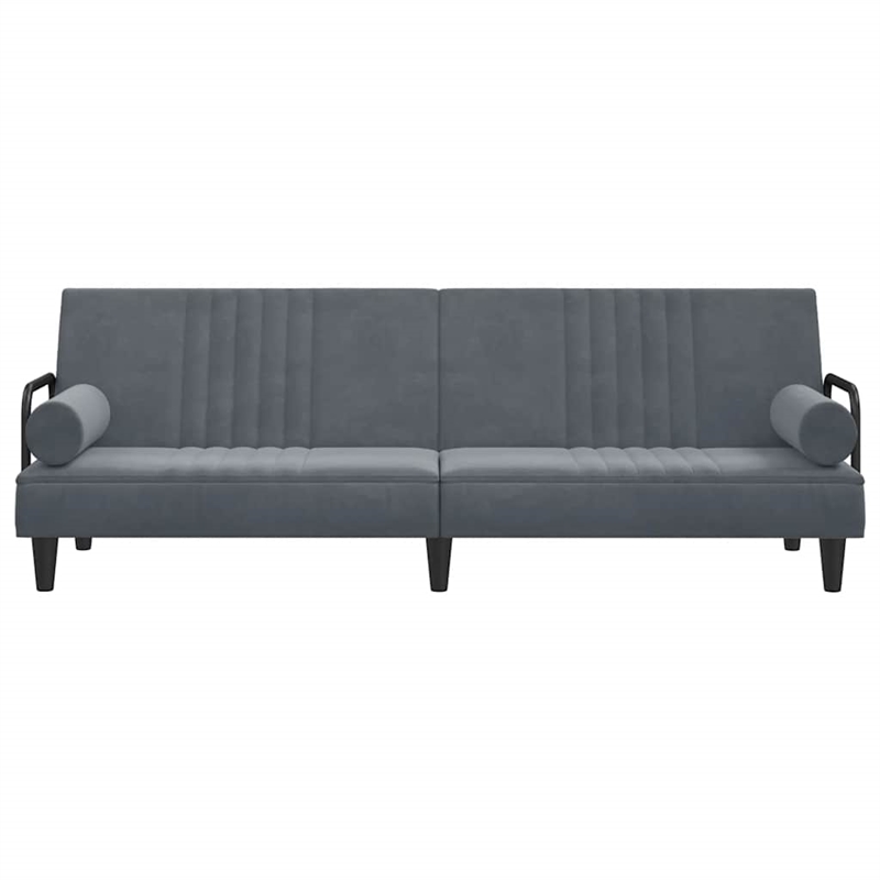 Bowery Hill Contemporary Large Sofa Bed in Dark Grey Finish Velvet