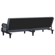 Bowery Hill Contemporary Large Sofa Bed in Dark Grey Finish Velvet