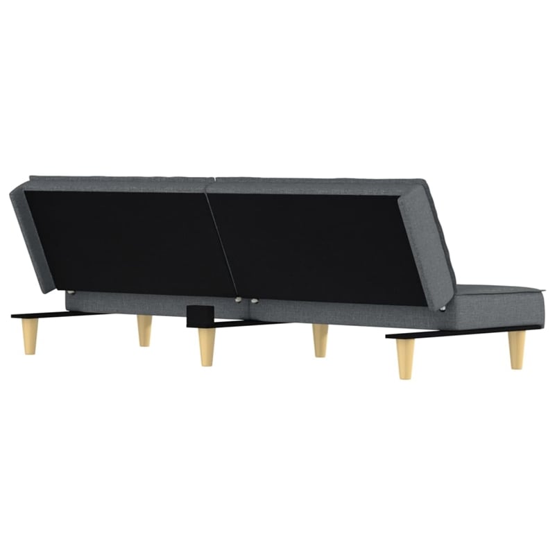 Bowery Hill Contemporary Standard Sofa Bed in Dark Grey Fabric Polyester